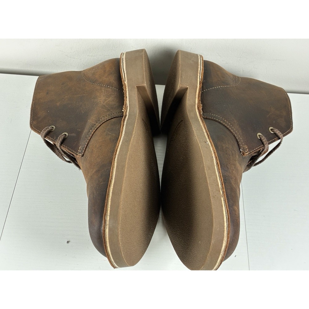 Clarks Men's Bushacre 2 Chukka Desert Boots Beeswax Brown Leather Size 10 Wide - Picture 5 of 7